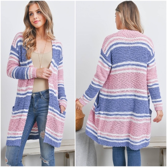 Trend Setter Diva Boutique Sweaters - PINK COMBO CARDIGAN SWEATER